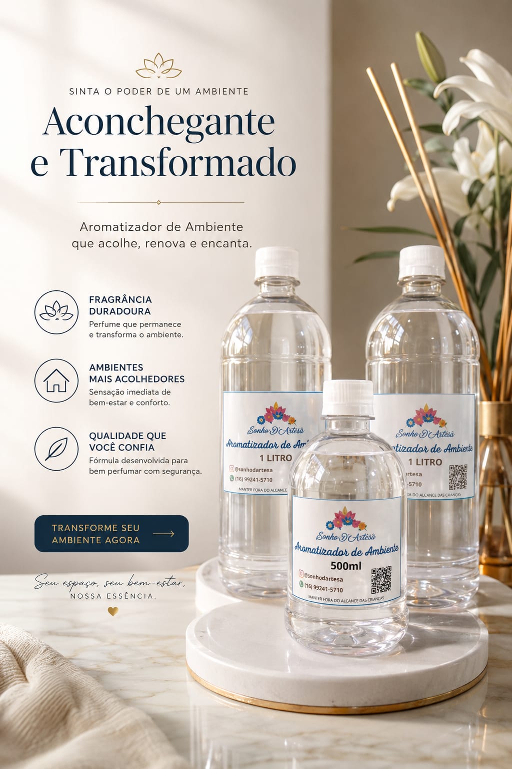 Publicação da Sonho D’Artesã sobre aromatizadores de ambiente
